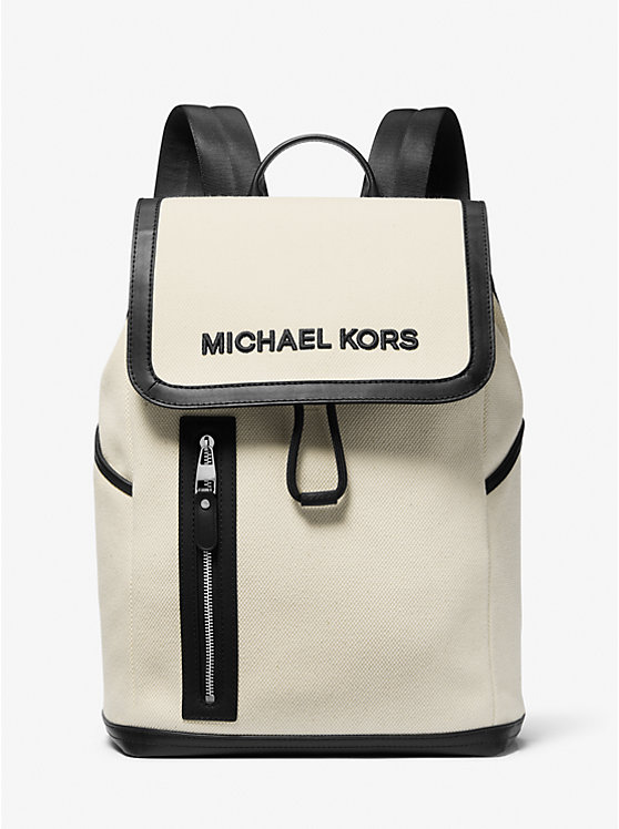 Michael Kors Brooklyn Cotton Canvas Men Backpack NATURAL | USAJPT2092