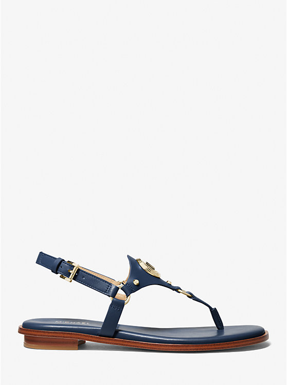 Michael Kors Casey Leather Women Sandals NAVY | USAFDS1802