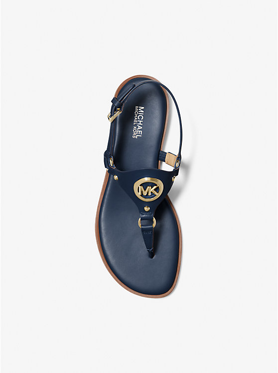 Michael Kors Casey Leather Women Sandals NAVY | USAFDS1802