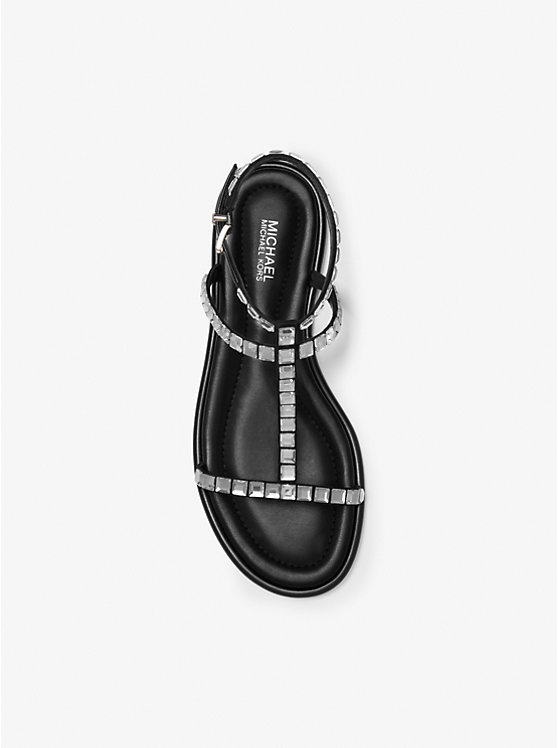 Michael Kors Celia Crystal Embellished Flat Women Sandals BLACK | USAOKJ1807