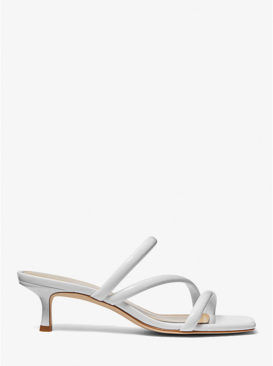 Michael Kors Celia Patent Kitten Women Sandals OPTIC WHITE | USATCX1811