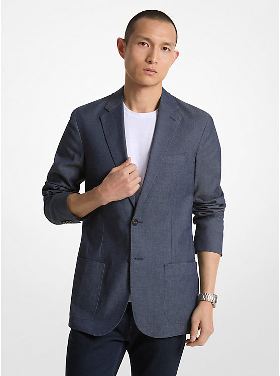 Michael Kors Chambray Blazer Men Jacket MIDNIGHT | USATCU2175