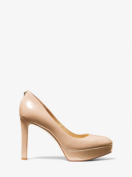 Michael Kors Chantal Faux Patent Leather Platform Women Pumps LIGHT BLUSH | USABER1740