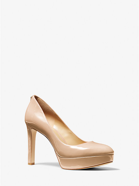 Michael Kors Chantal Faux Patent Leather Platform Women Pumps LIGHT BLUSH | USABER1740