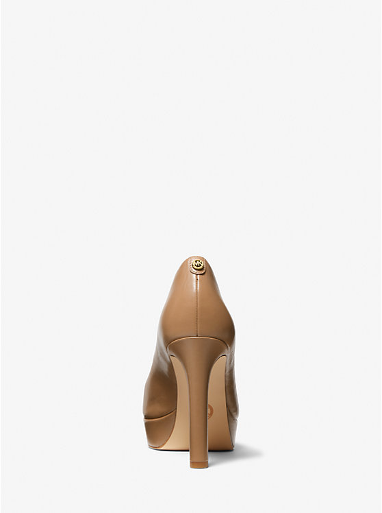 Michael Kors Chantal Leather Platform Women Pumps CASHEW | USAVRT1741