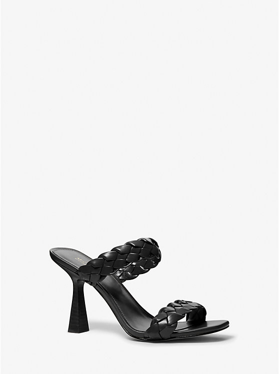 Michael Kors Clara Braided Women Sandals BLACK | USAEBQ1818