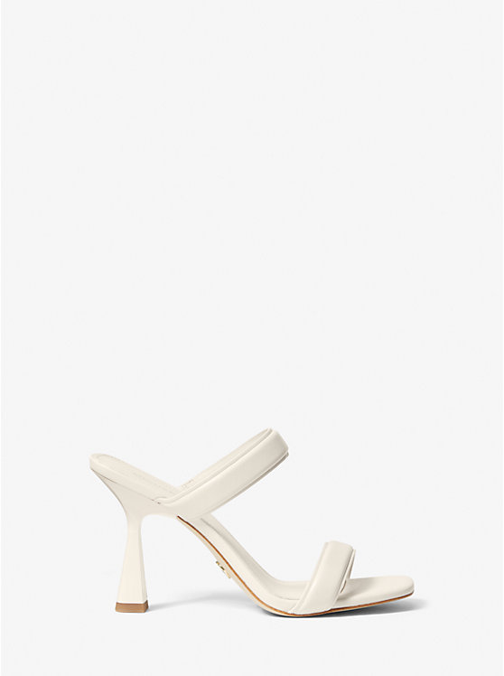 Michael Kors Clara Leather Women Sandals LT CREAM | USAPJI1825