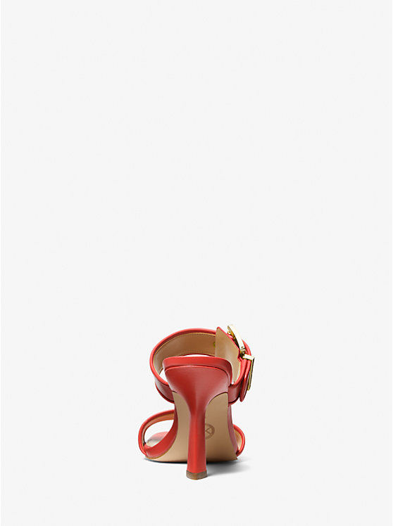 Michael Kors Colby Leather Women Sandals SPICED CORAL | USAGSD1830