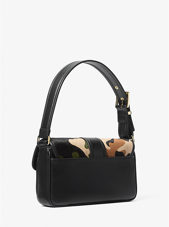 Michael Kors Colby Medium Camouflage Print Calf Hair Women Shoulder Bag Smoky Olive Multi | USAILG1184