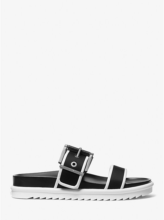 Michael Kors Colby Two-Tone Neoprene Slide Women Sandals OPTIC WHITE/BLK | USABEC1839