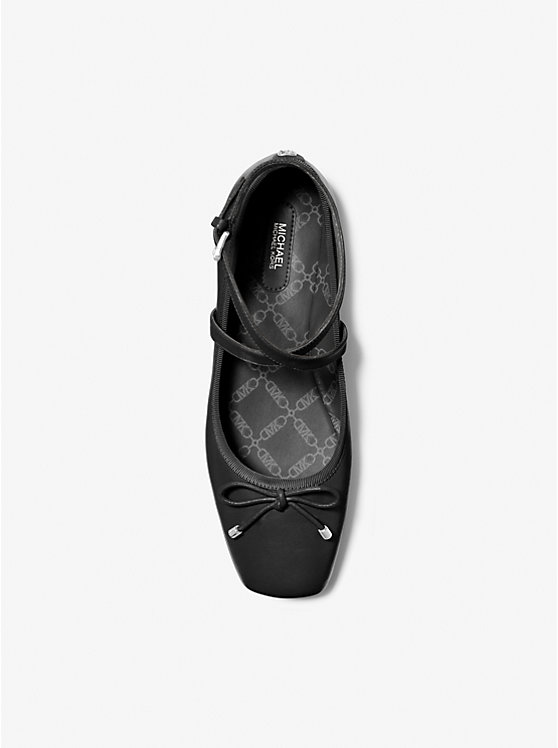 Michael Kors Collette Leather Ballet Women Flats BLACK | USANWW1684