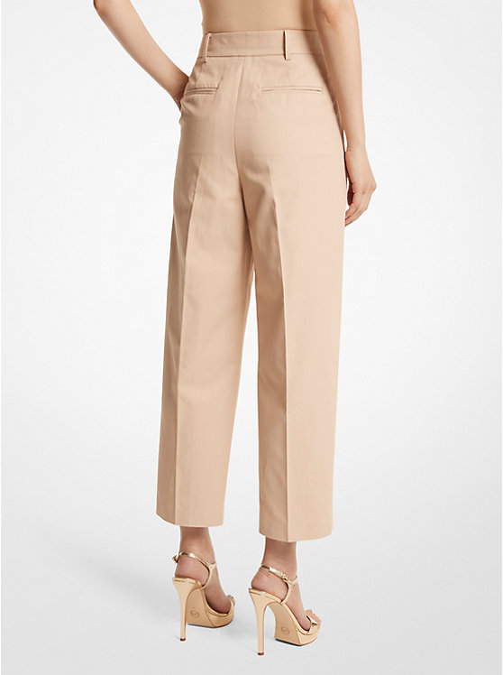 Michael Kors Cotton Blend Twill Cropped Women Pants BUFF | USABEH1428