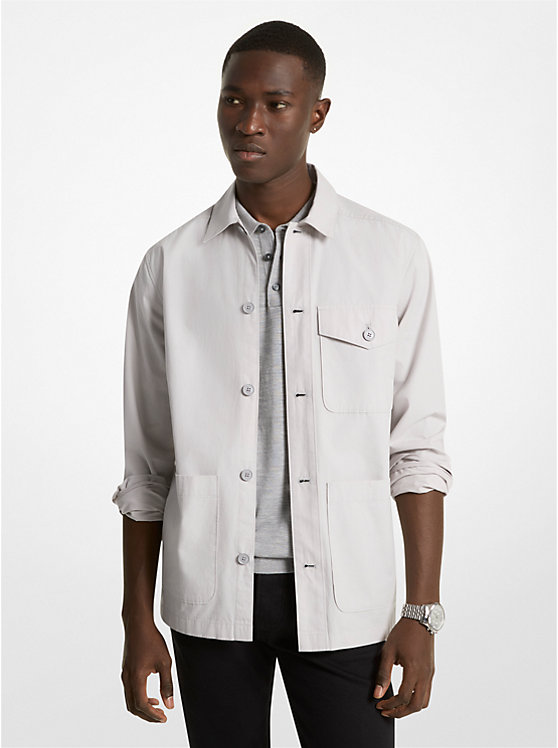 Michael Kors Cotton Jacket Men Shirt ALUMINUM | USALIK2213