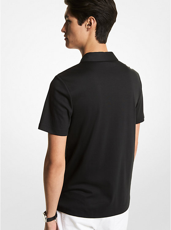 Michael Kors Cotton Men Polo Shirt BLACK | USAVRU2202