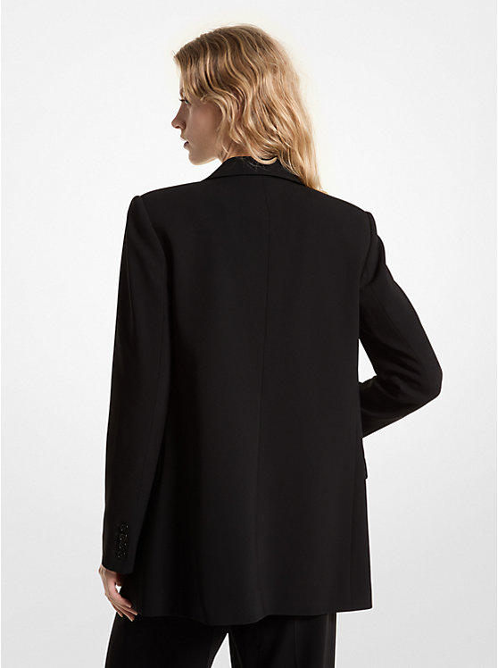 Michael Kors Crepe Boyfriend Blazer Women Jacket BLACK | USAPJM1357