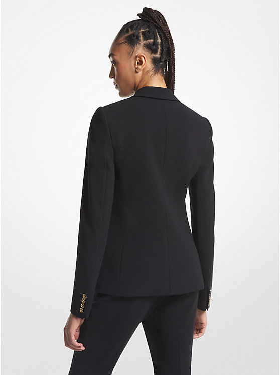 Michael Kors Crepe Double-Breasted Blazer Women Jacket BLACK | USASGQ1359