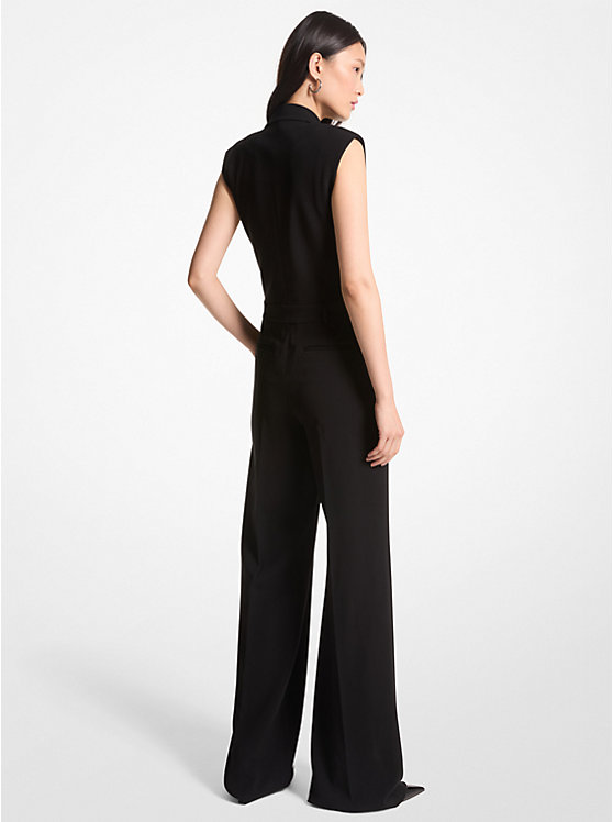 Michael Kors Crepe Double-Breasted Jumpsuit Women Dress BLACK | USAPJO1286