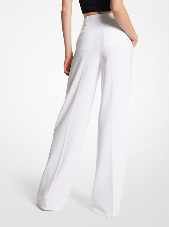 Michael Kors Crepe Wide-Leg Women Pants WHITE | USAXYL1431