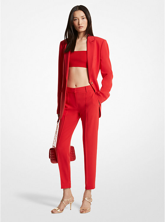 Michael Kors Crepe Women Pants LACQUER RED | USACTK1430