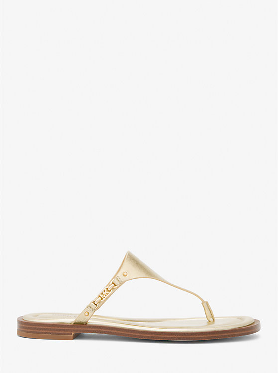 Michael Kors Daniella Metallic Leather Women Sandals PALE GOLD | USALIT1849