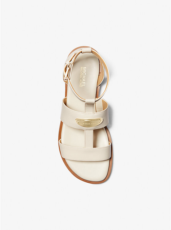 Michael Kors Darcy Leather Women Sandals LT CREAM | USAKOY1850