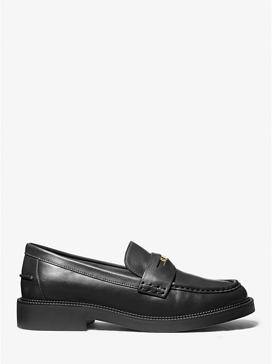 Michael Kors Eden Leather Women Loafers BLACK | USAYXB1706