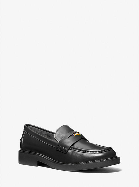 Michael Kors Eden Leather Women Loafers BLACK | USAYXB1706