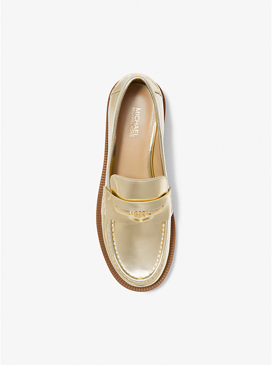 Michael Kors Eden Metallic Leather Women Loafers PALE GOLD | USATCN1707