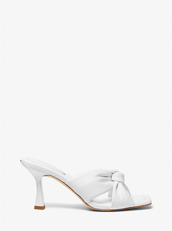 Michael Kors Elena Leather Women Sandals OPTIC WHITE | USAGSO1853