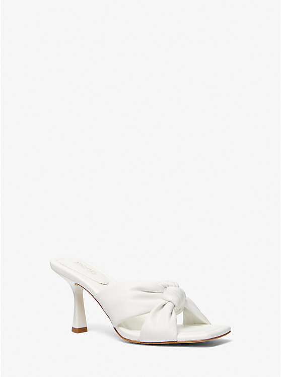 Michael Kors Elena Leather Women Sandals OPTIC WHITE | USAGSO1853