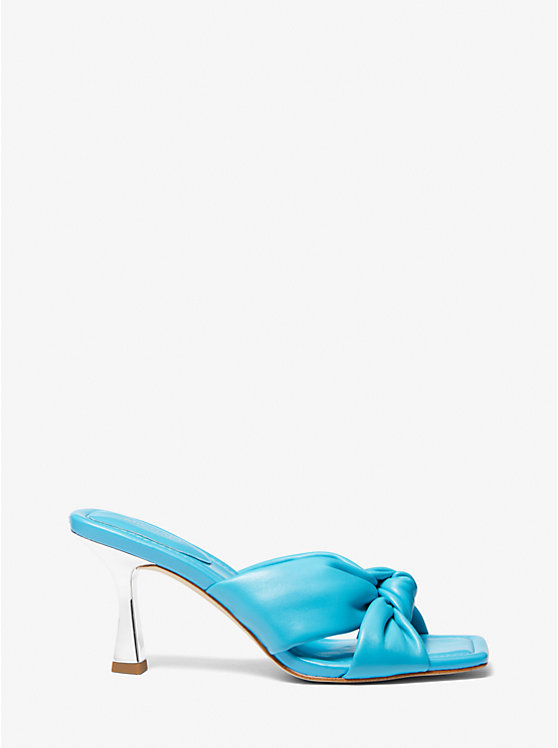 Michael Kors Elena Leather Women Sandals SANTORINI BLUE | USAFDP1854