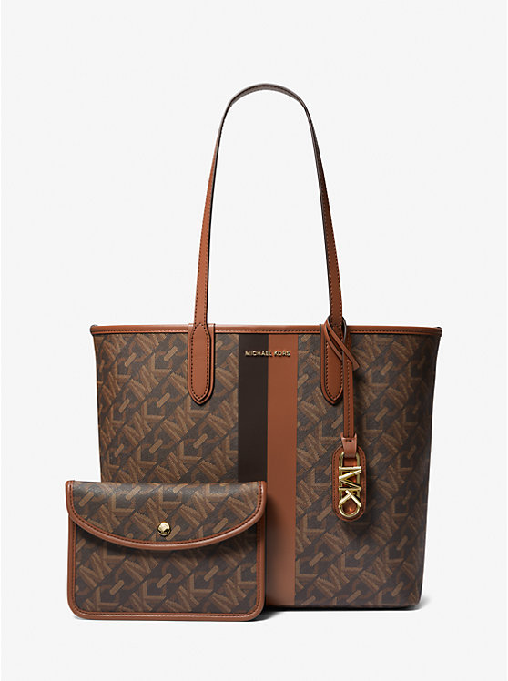 Michael Kors Eliza Large Empire Signature Logo Women Tote Bag BROWN/LUGGAGE | USAUZM1250