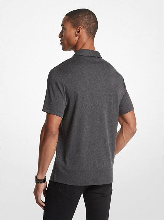 Michael Kors Embroidered Logo Cotton Men Polo Shirt CHARCOAL | USABEI2203