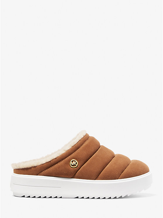 Michael Kors Emmett Quilted Suede Mule Women Sneakers LUGGAGE | USAOKQ1980