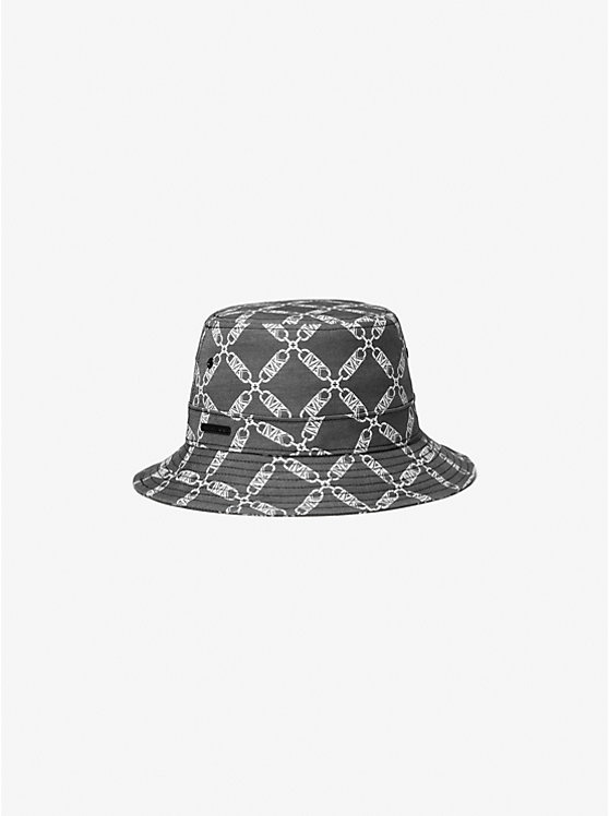 Michael Kors Empire Logo Jacquard Bucket Women Hat BLACK/WHITE | USAXYB1004