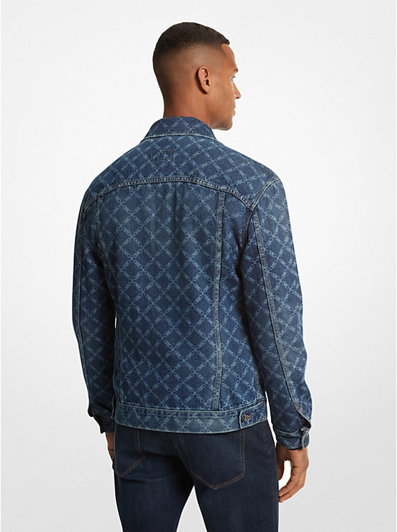 Michael Kors Empire Logo Print Denim Men Jacket TAYLOR | USARVG2183