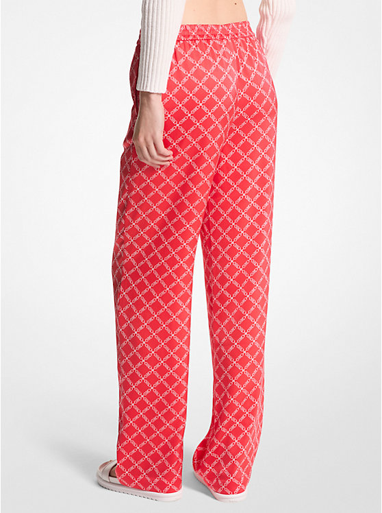 Michael Kors Empire Logo Satin Pajama Women Pants CORAL | USAKOC1434