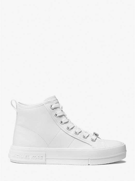 Michael Kors Evy Leather High-Top Women Sneakers OPTIC WHITE | USADFT1984