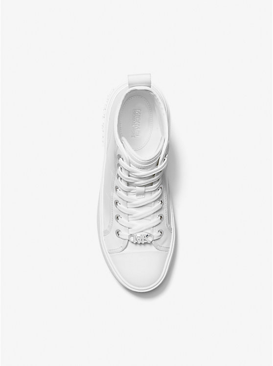 Michael Kors Evy Leather High-Top Women Sneakers OPTIC WHITE | USADFT1984