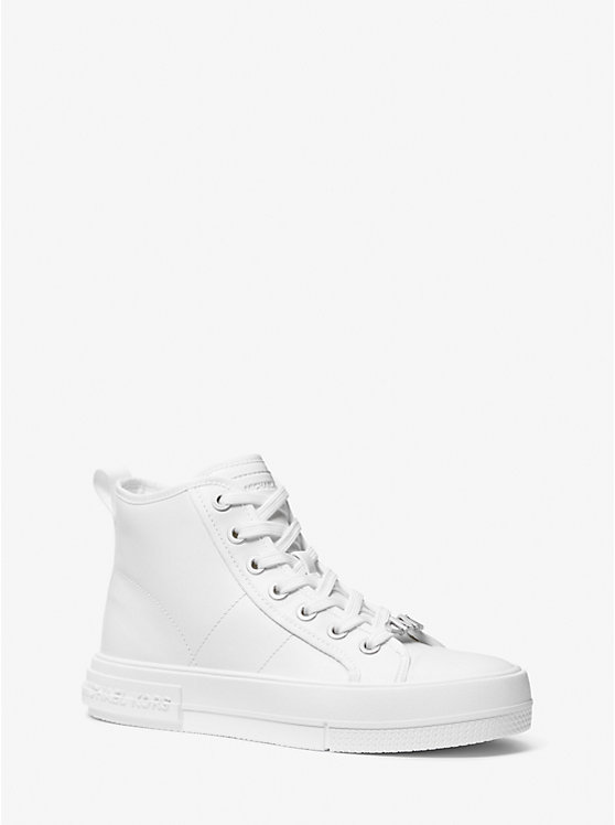 Michael Kors Evy Leather High-Top Women Sneakers OPTIC WHITE | USADFT1984