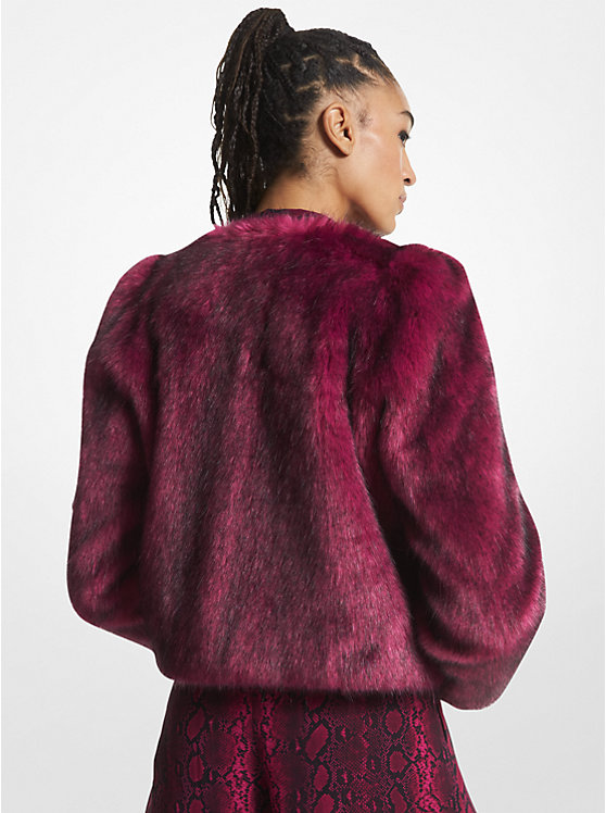 Michael Kors Faux Fur Cropped Women Jacket DEEP FUCHSIA | USAZUO1367