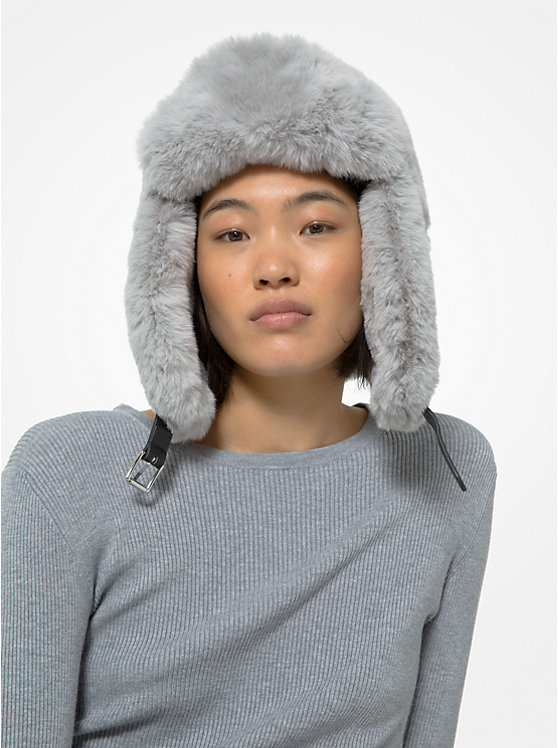 Michael Kors Faux Fur Trapper Women Hat GREY | USABEM1007