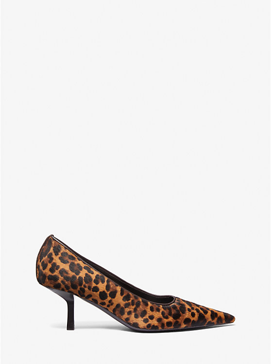 Michael Kors Frankie Leopard Print Calf Hair Women Pumps CHESTNUT MULTI | USAZUI1744