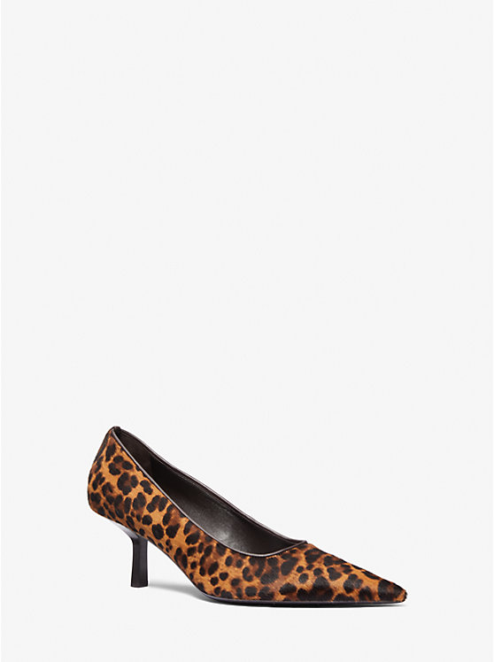 Michael Kors Frankie Leopard Print Calf Hair Women Pumps CHESTNUT MULTI | USAZUI1744