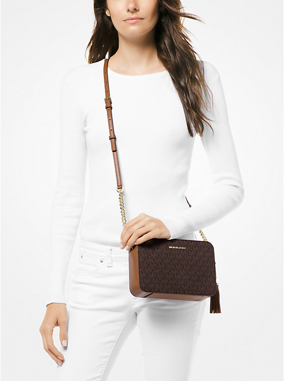 Michael Kors Ginny Medium Logo Women Crossbody Bag BROWN | USARVV1084