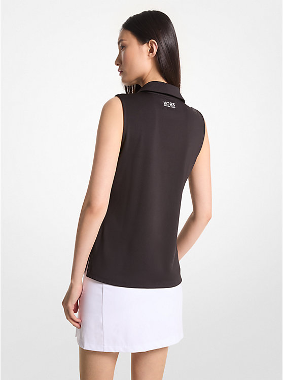 Michael Kors Golf Tech Performance Sleeveless Women Polo Shirt BLACK | USAGSM1466