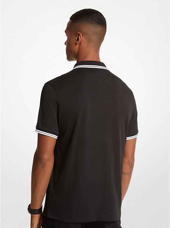 Michael Kors Greenwich Cotton Men Polo Shirt BLACK | USANWO2204