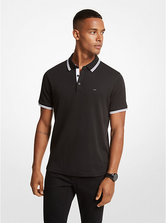 Michael Kors Greenwich Cotton Men Polo Shirt BLACK | USANWO2204