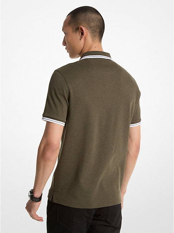 Michael Kors Greenwich Cotton Men Polo Shirt IVY HEATHER | USAMQP2205