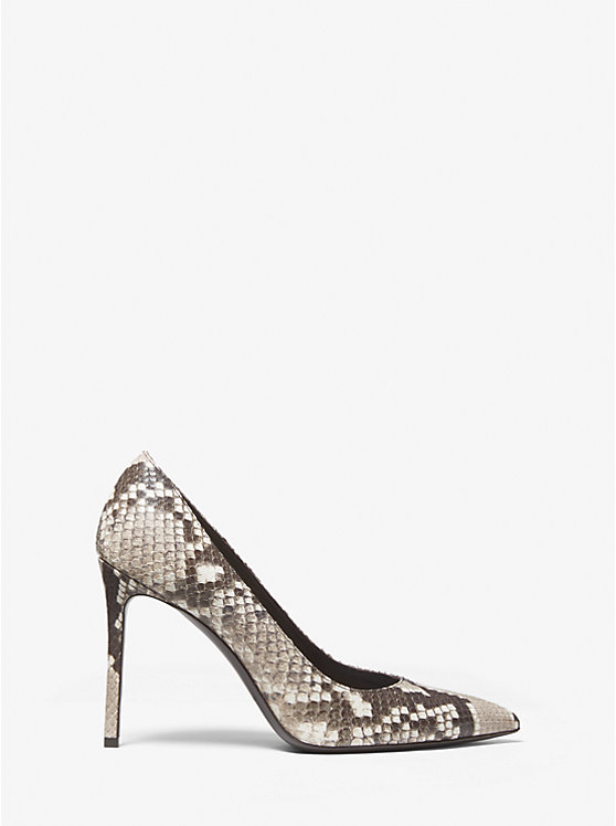 Michael Kors Gretel Python Embossed Leather Women Pumps NATURAL | USAKOP1746